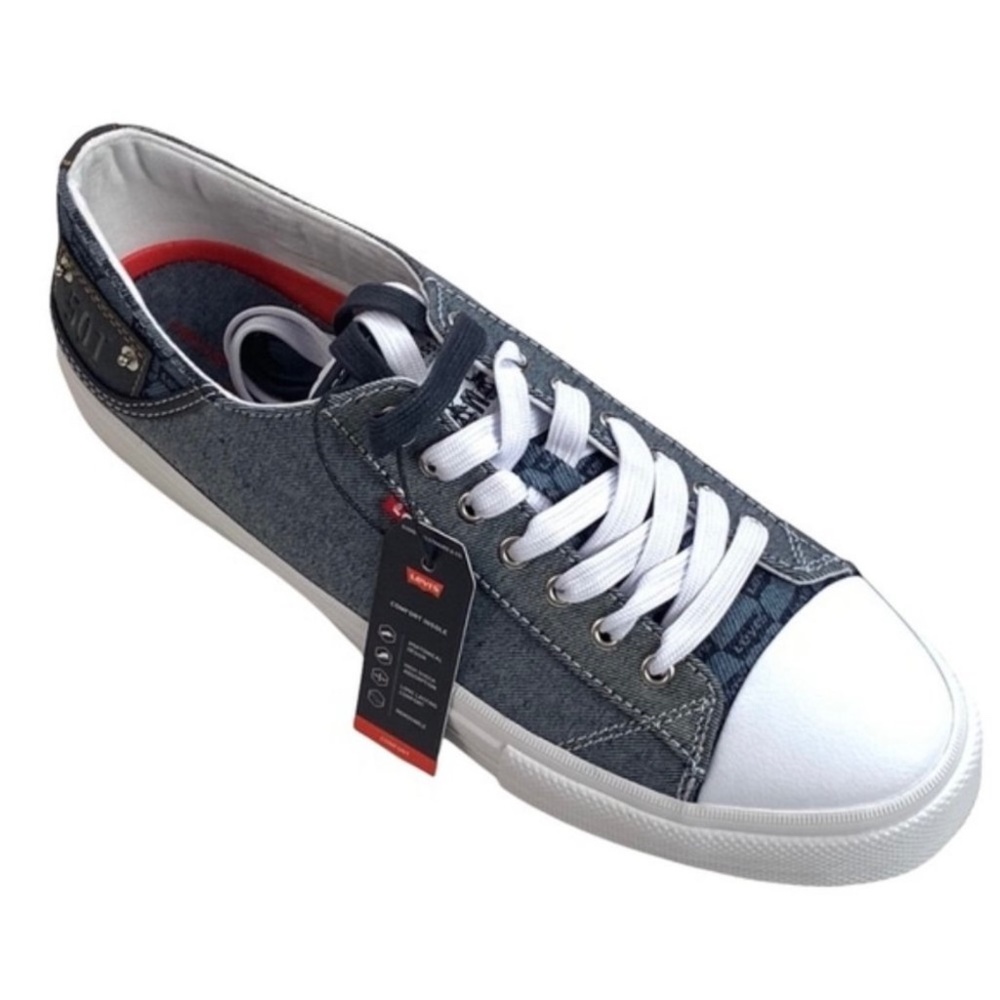NEW Levi’s 501 Neil Lo Navy Reverse Denim Lace Up Low Top Men's Fashion Sneakers
